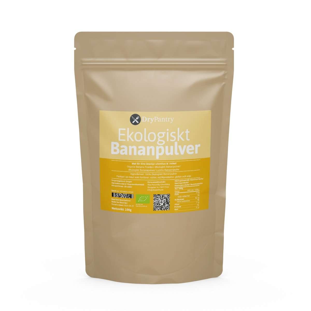 Bananpulver - Ekologiskt - DryPantry