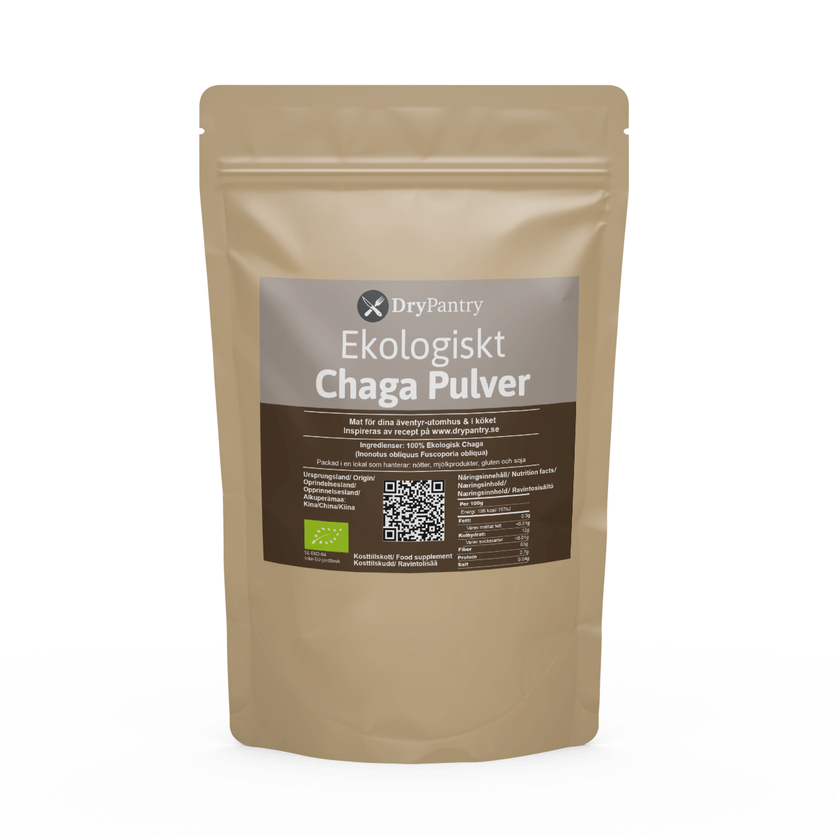 Chaga Pulver - Ekologisk(sprängsticka) 100g - DryPantry