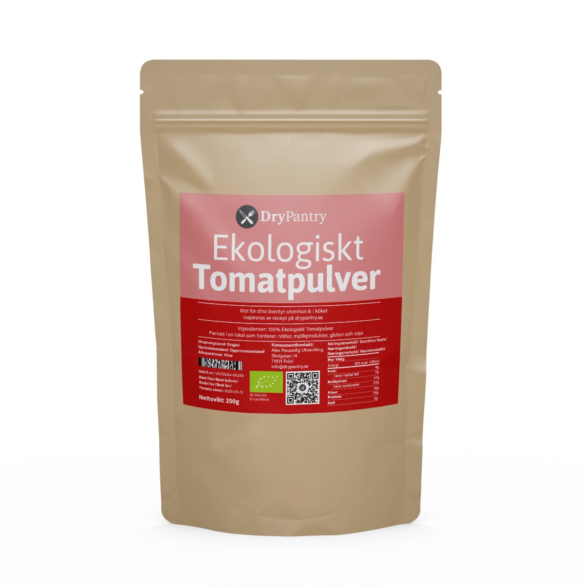 Ekologiskt Tomatpulver - DryPantry